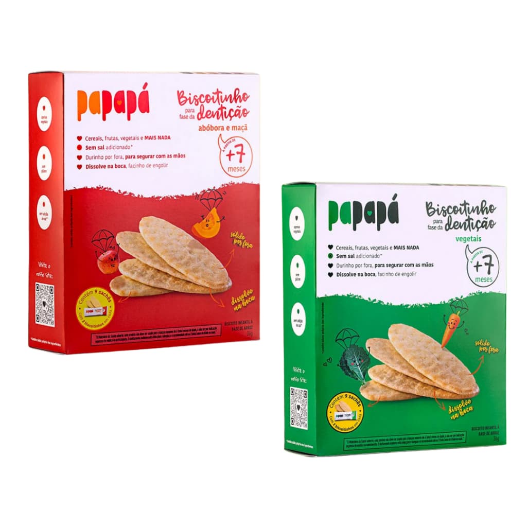 Kit 2 Biscoito Infantil para Fase De Dentição - Papapá 36g