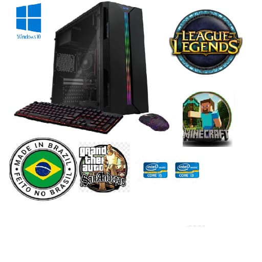 computador i3 barato CPU GAMER  ssd128+HD500 RODA AUTOCAD COREL PHOTOSHOP gta CS LOL ET2 mine roblox