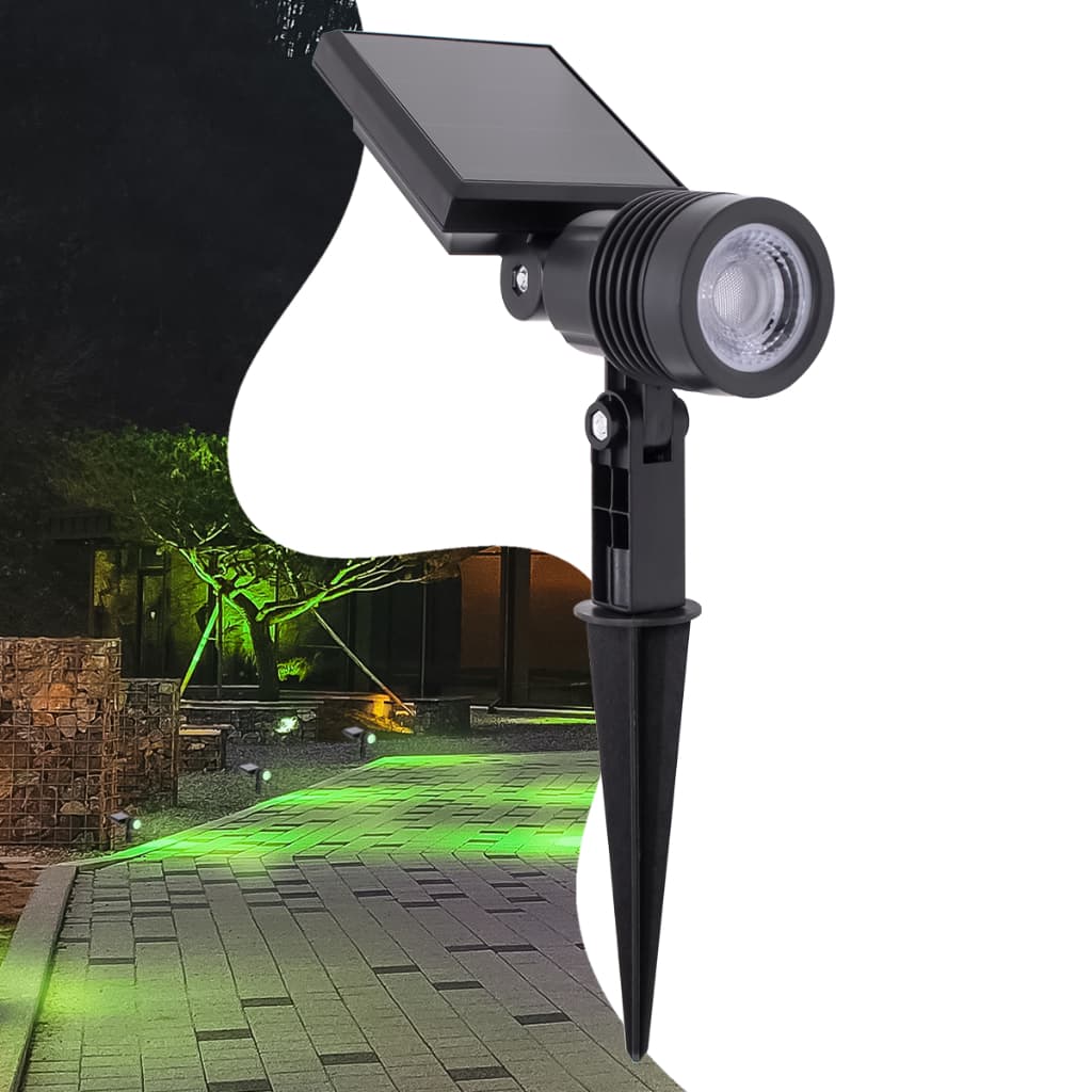 Espeto Jardim Luminária Spot Solar Refletor Luz 10w Verde Branco Quente Forte Led