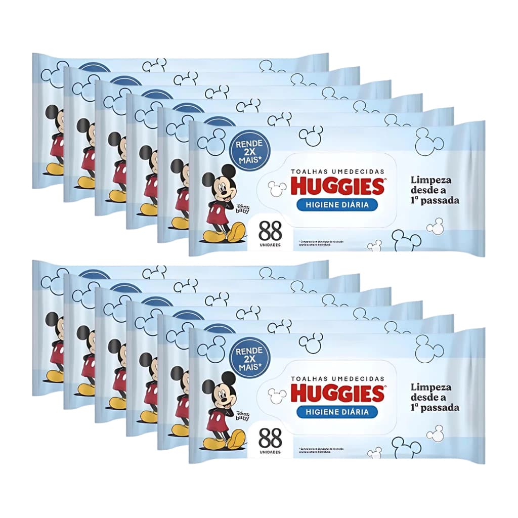 Toalhas Umedecidas Huggies Tripla Proteção - 88 Lenços Umedecidos Disney Baby