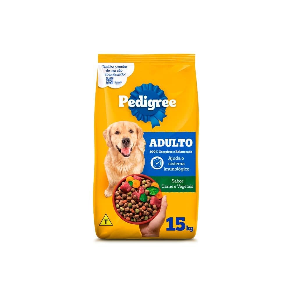 Ração Pedigree Cães Adultos Sabor Carne e Vegetais - 15Kg