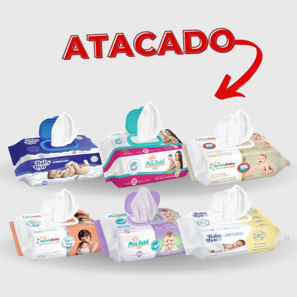 Toalhas Lenços Umedecidos com 12 Unidades com 100 Lenços Atacado