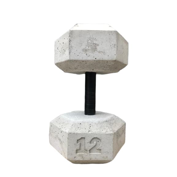 Halter Sextavado 12kg Concreto Unidade Musculação Academia Home Gym Peso Livre Fitness