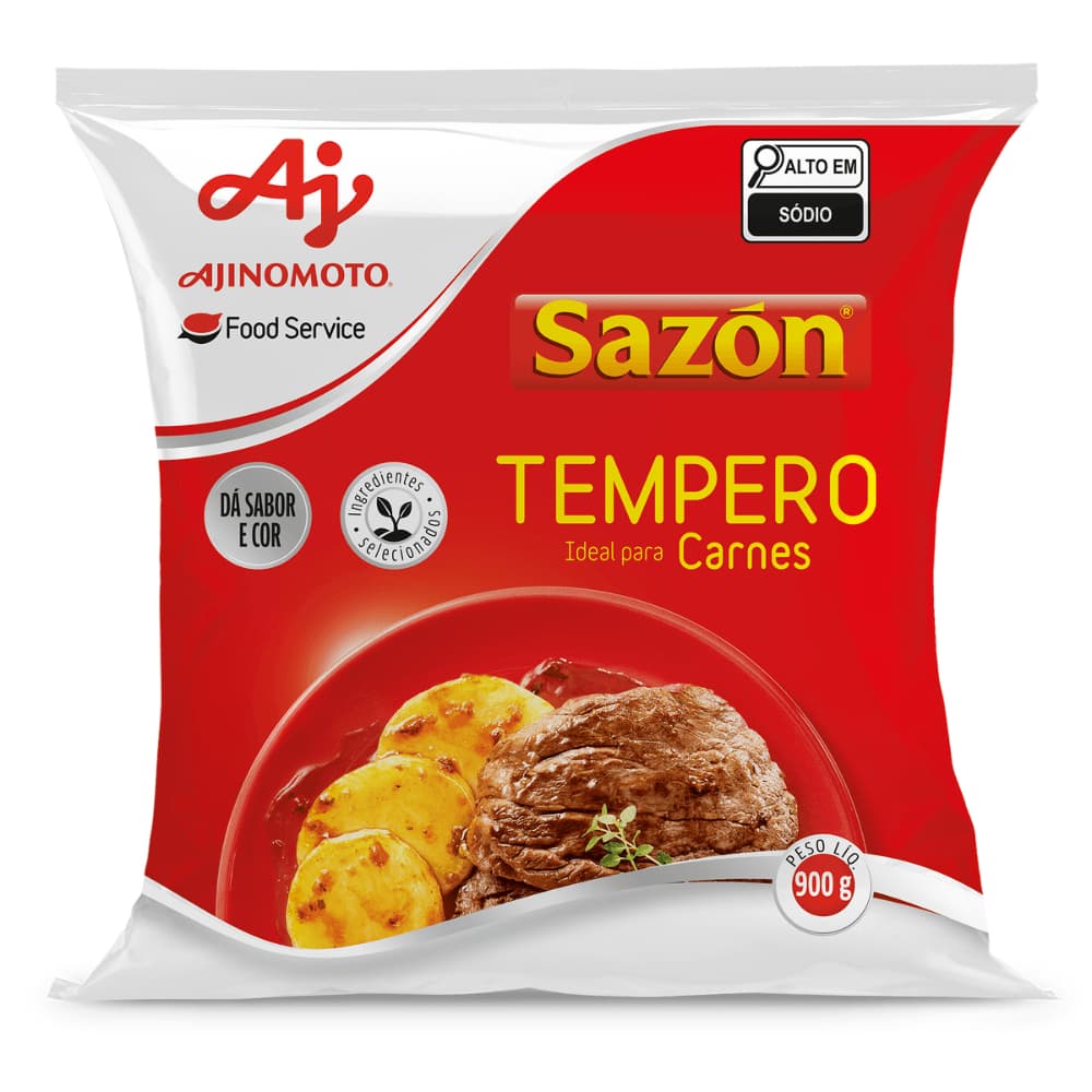 Tempero Em Pó Sazón Vermelho Profissional Sabor Carnes 900g - Ajinomoto Food Service