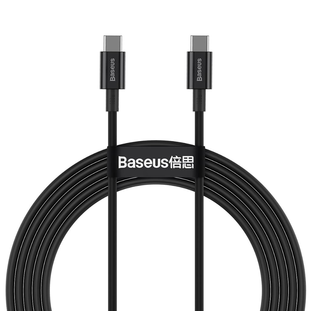 Baseus Cabo Turbo USB-C Superior Series 100W 1m - Carregamento rápido Macbook Note Celular 480Mbps