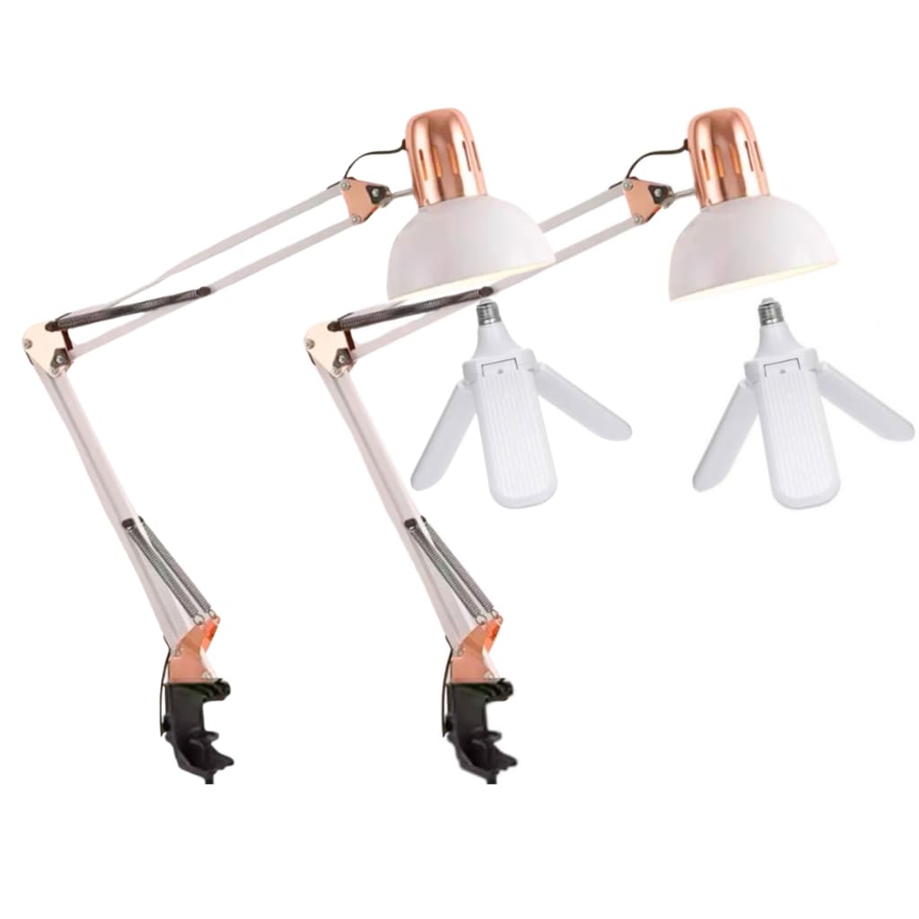 KIT  Luminárias Pixar Cromada Artigulada + Lampadas Pétala 45w Super Branca Manicure