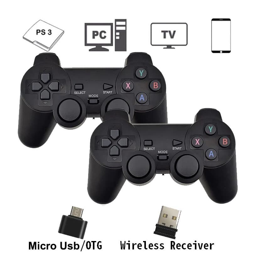 Controle Ps3 Sem Fio 2.4G Adaptador Compatível Com Telefones/Tablets/Caixas de TV/Tvs Android Phone—Com conversor
