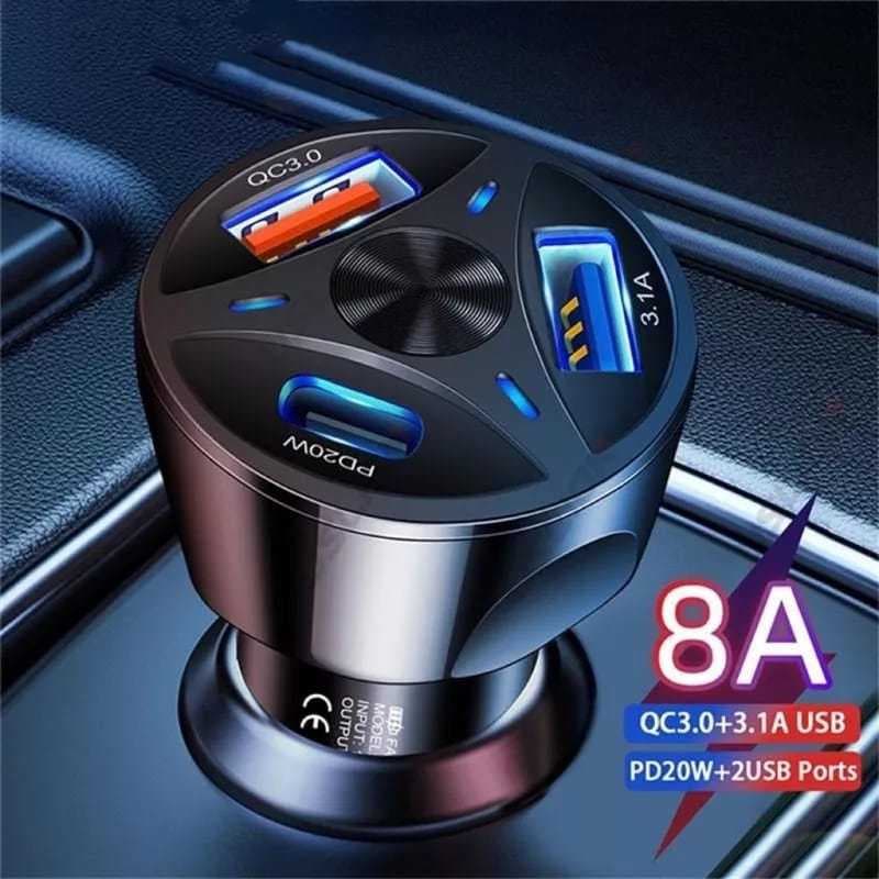 Carregador Veicular Para Carro Carregador Turbo 3 Portas Carregador Veicular - Envio Imediato
