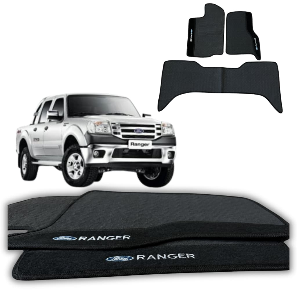 Tapete emborrachado automotivo Para Carro modelo ford ranger 1998 a 2012 Linha Premium