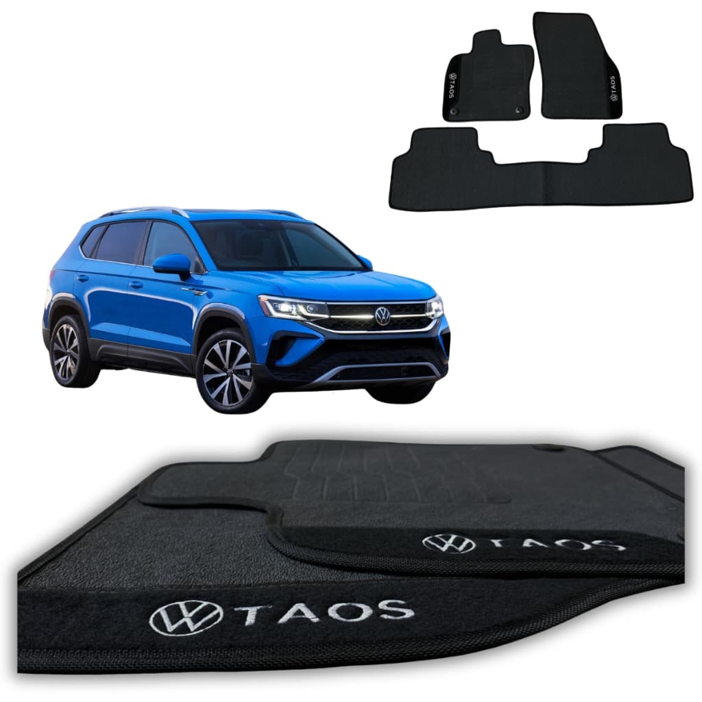 Tapete emborrachado automotivo Para Carro modelo vw taos 2021-2024 Linha Premium
