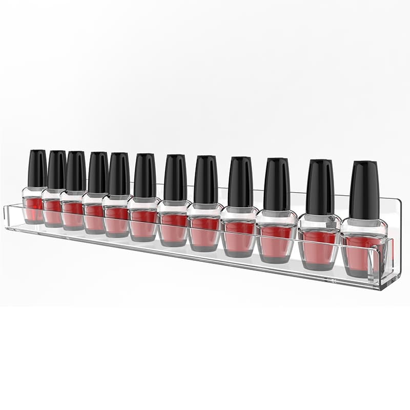 Prateleira Esmalte 50cm Suporte Organizador para Esmalte Unhas de Parede em Acrílico Manicure Tintas