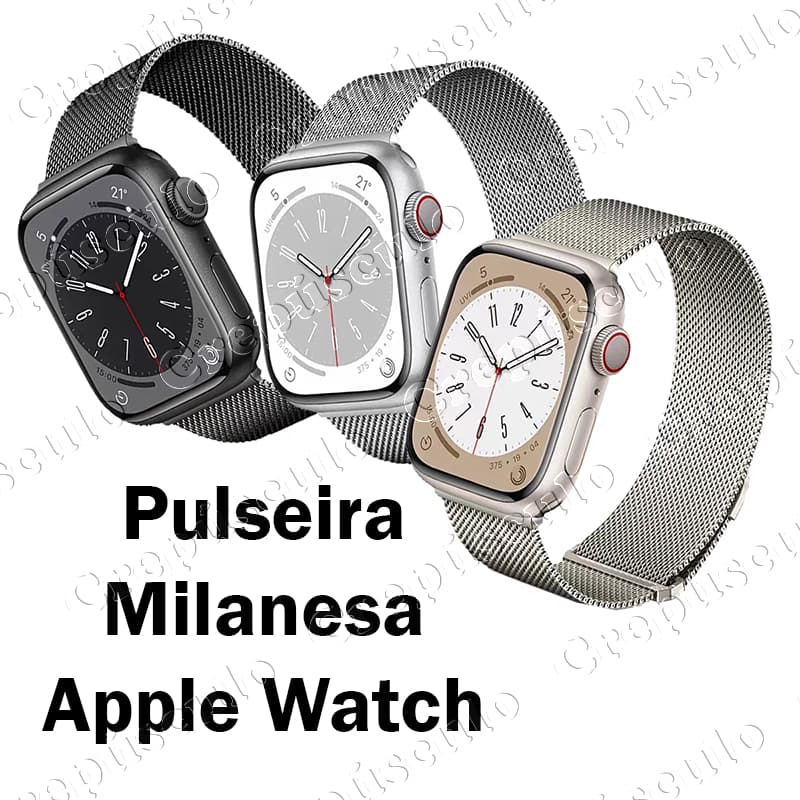 Pulseira Milanesa Loop Aço Metal Imã para Smartwatch Apple Watch Série 1-10 38/40/41/42/44/45/46/49mm