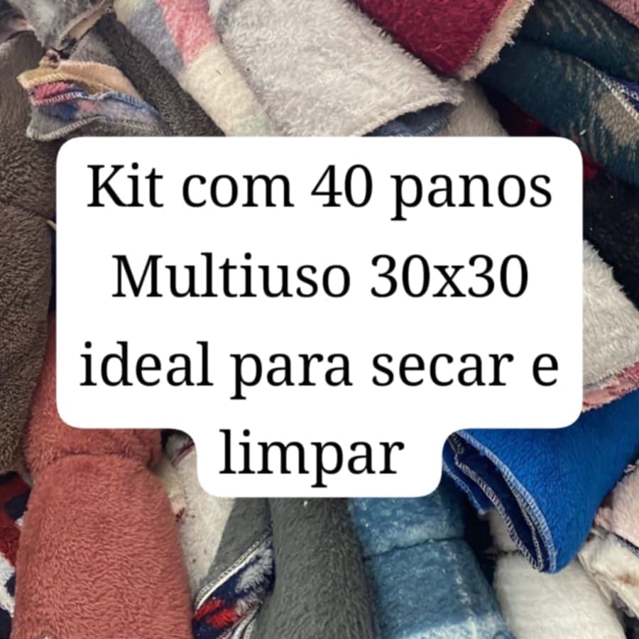 Kit 40 Panos de Limpeza Multiuso Microfibra flanela 30x30cm Sem Riscos Não Arranha para Carro, Casa