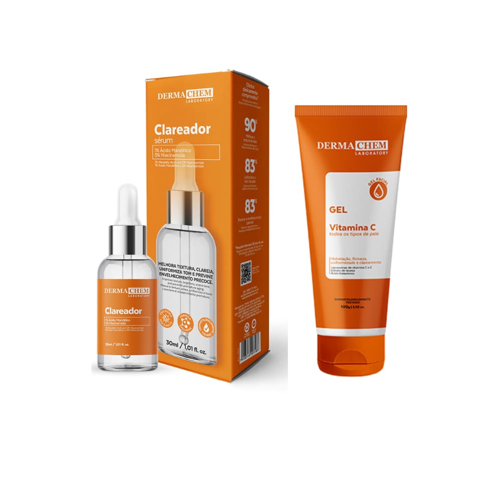 Kit Gel Vitamina C Anti Idade + Sérum Clareador - Dermachem