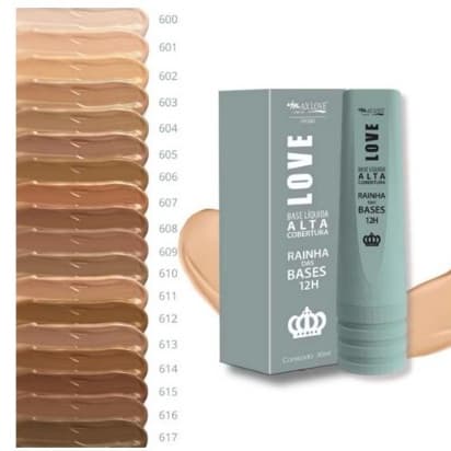 Base Liquida Alta Cobertura Rainha Das Bases 12h Longa Duração Max Love Resistente a Agua