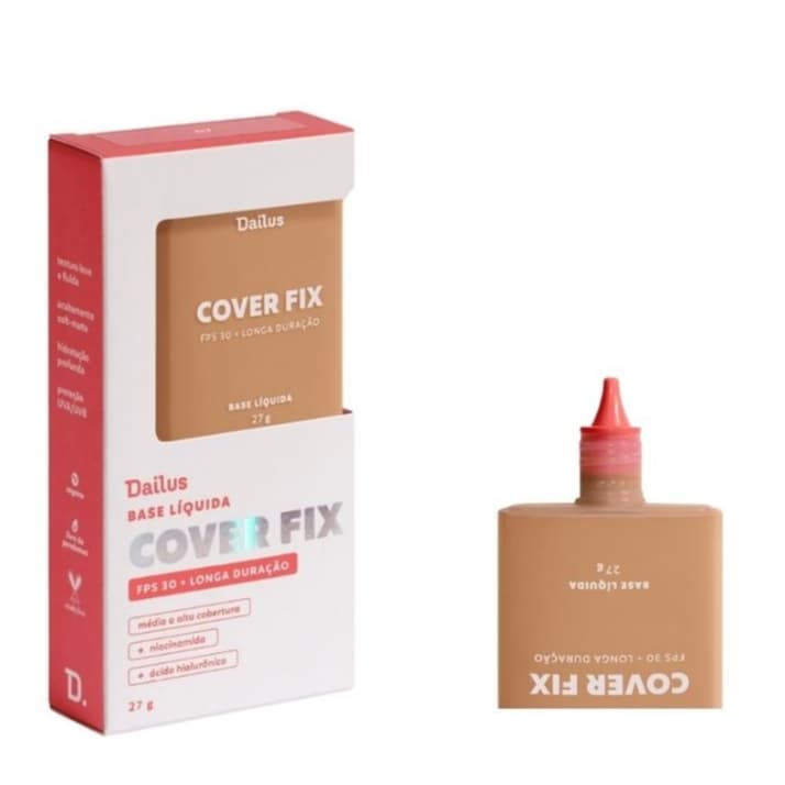 Base Líquida Dailus Cover Fix Fps30 Vegano Matte 27g