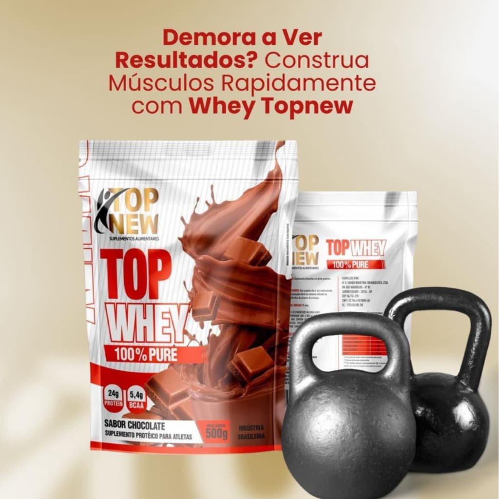 Whey Protein Topnew Sabor Chocolate e Baunilha 500g - Alta Qualidade e Sabor