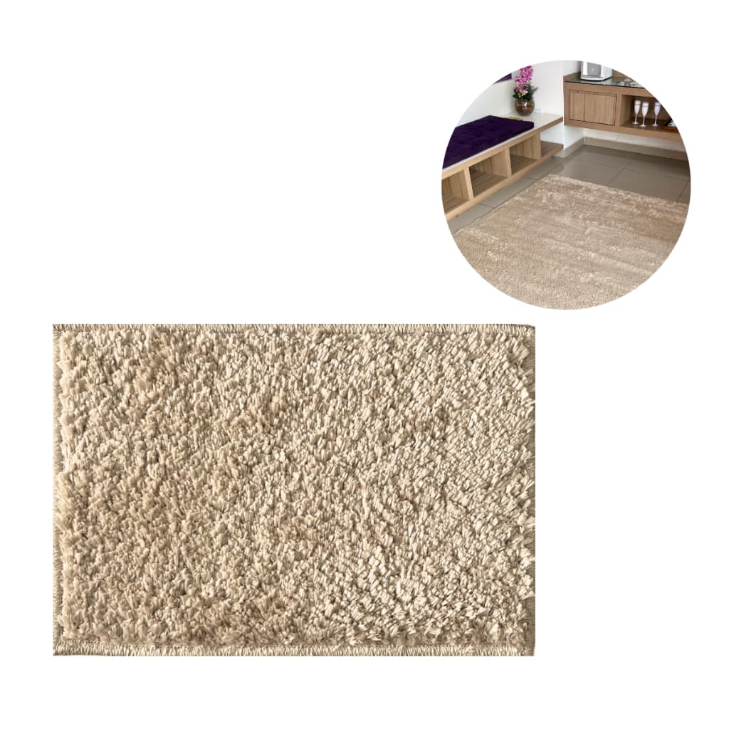 Tapete Grande 2,5x2 Antiderrapante Cor Neutra Areia Bege Ideal Para Quarto Sala Recepção 250cmx200cm