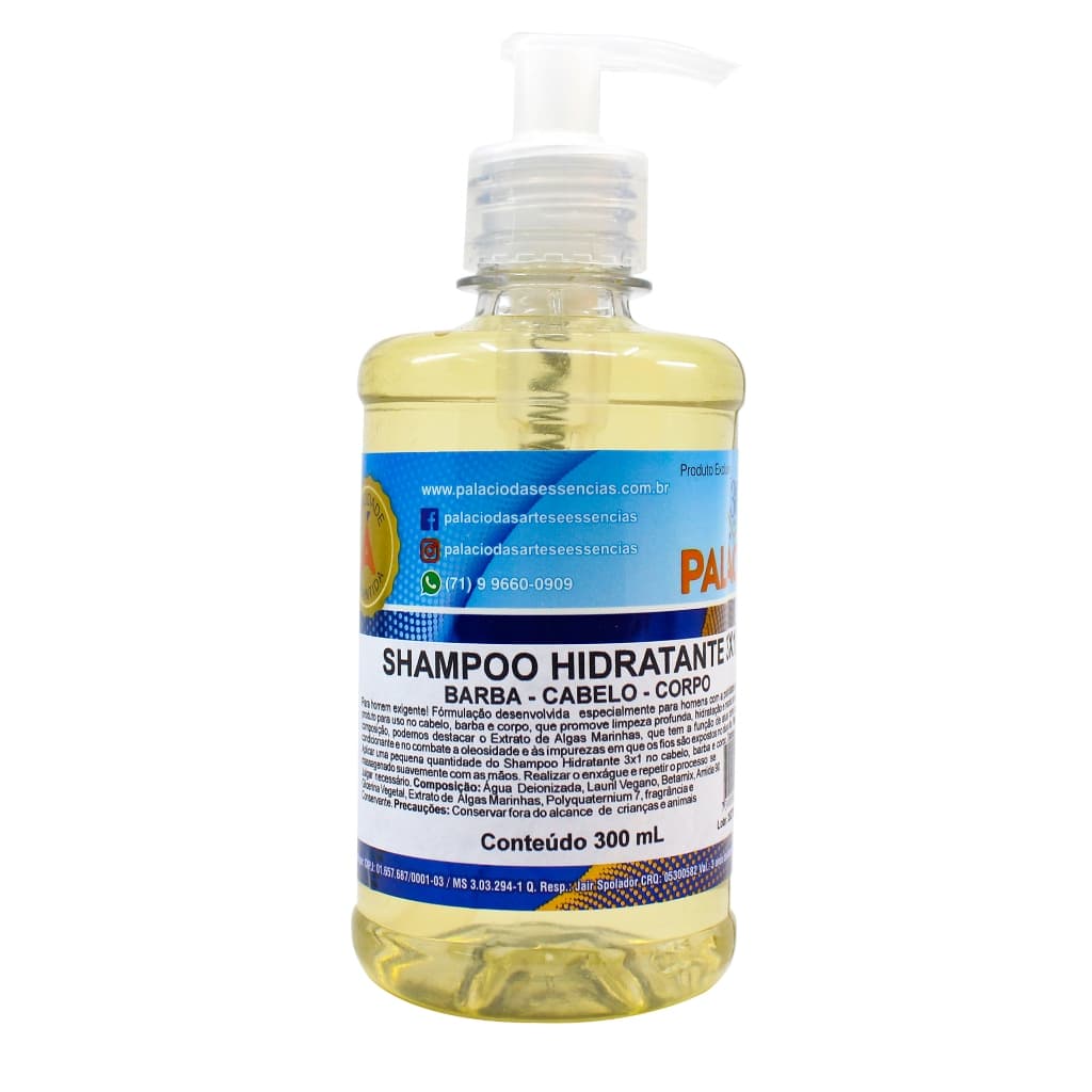 Shampoo Hidratante 3 em 1 (Barba – Cabelo – Corpo) – 300 ml