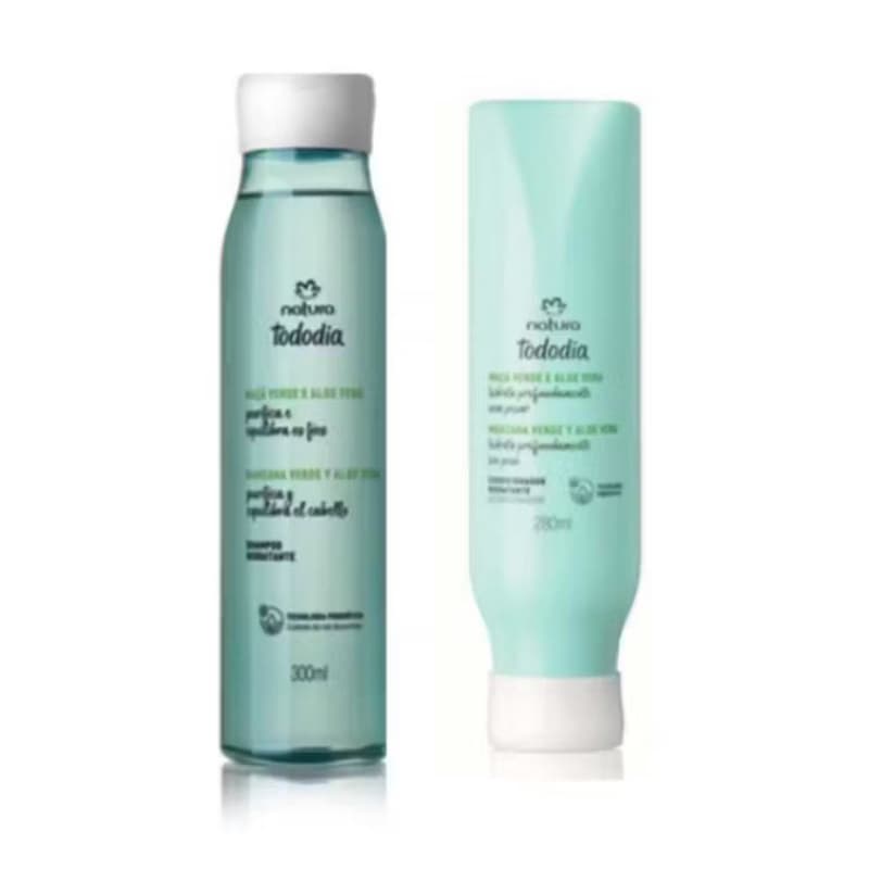 Kit Shampoo +Condicionador Hidratante Maça Verde e Aloe Vera Natura Todo Dia.