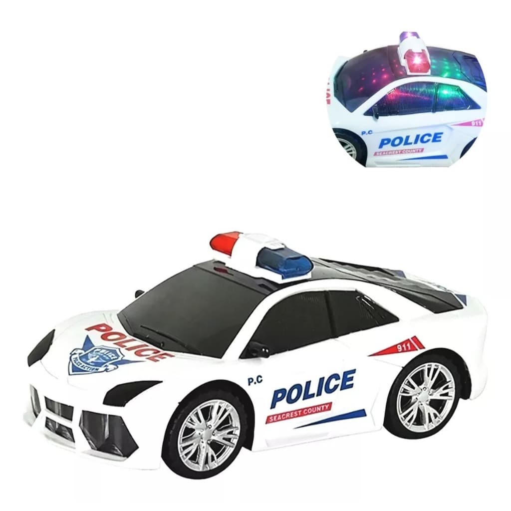 Brinquedo Carrinho Policia Musical Infantil Radical Bate e Volta Som e Luzes