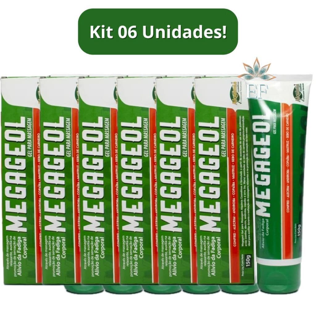 Kit 6 Unidades: Megageol Gel Para Massagem 150g Alquimia Cosméticos