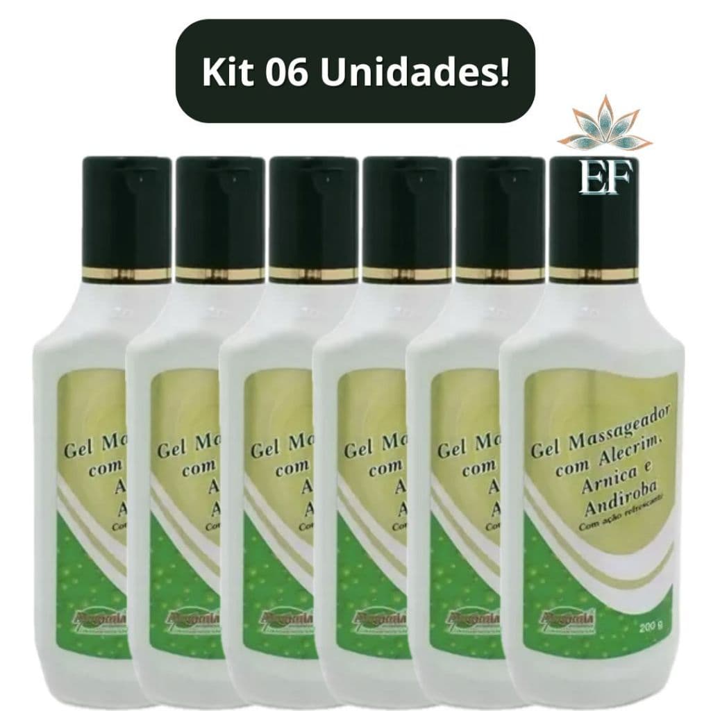 Kit 6 Unidades Gel Com Alecrim Arnica e Andiroba 200g Alquimia Cosméticos