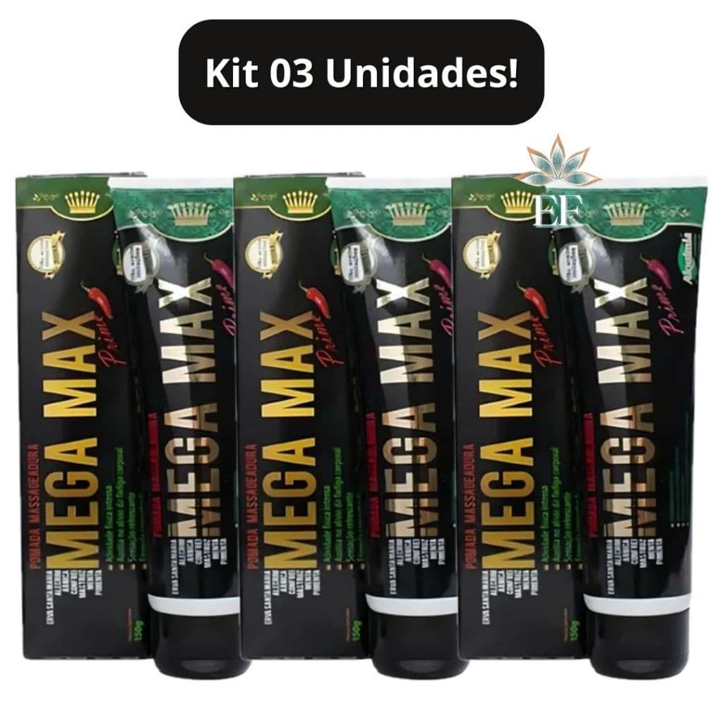 Kit 3 Unidades: Pomada Massageadora Mega Max Prime 150g
