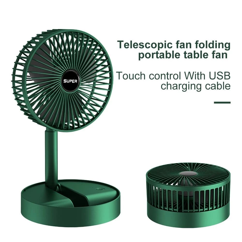 Ventilador Portátil Dobrável 180 Ajustável Doméstico Retrátil Mudo Kipas USB Recarregável Telescópico De Baixo Ruído Min