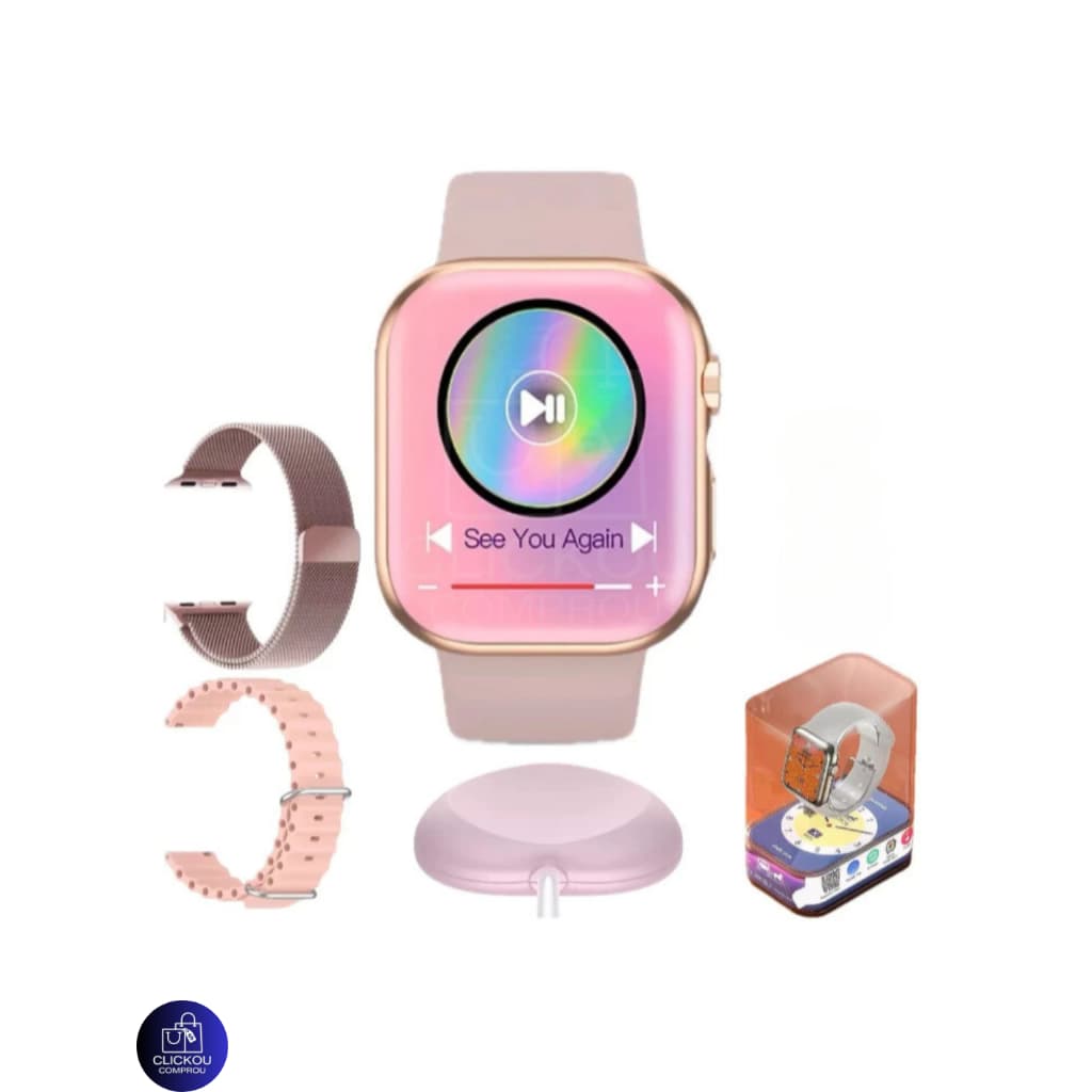 Relógio Smartwatch X Mini Serie 10 38mm Amoled 2 Pulseiras - Lançamento 2024 A prova D'agua