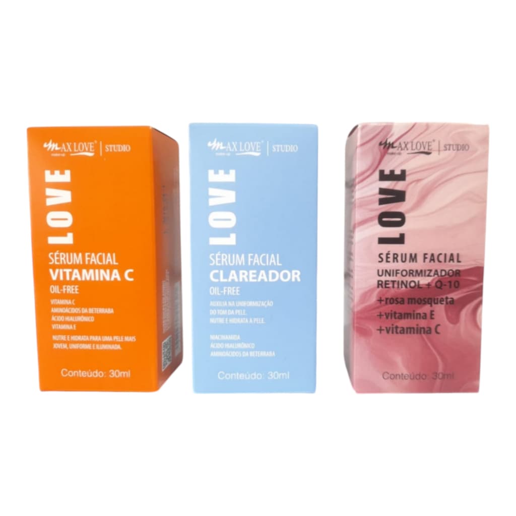 Sérum Facial Vitamina C e Clareador de Manchas pele ,Sérum Retinol + Q10 Max Love