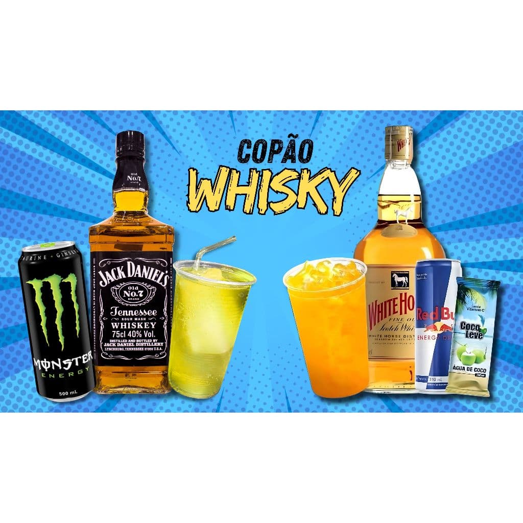 Adesivo Parede Decoração Bebida Copo Copão Whisky Energético Água Coco