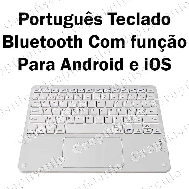Teclado Português Bluetooth com função de toque sem fio adequado para em tablets, telefones e laptops