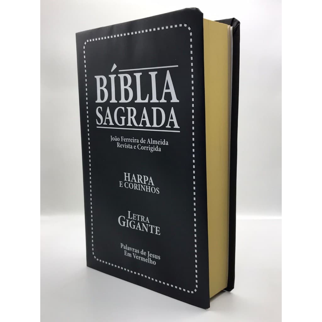 Bíblia Sagrada Tamanho Grande com Harpa Palavras de Jesus em Vermelho Capa dura Papel Preto