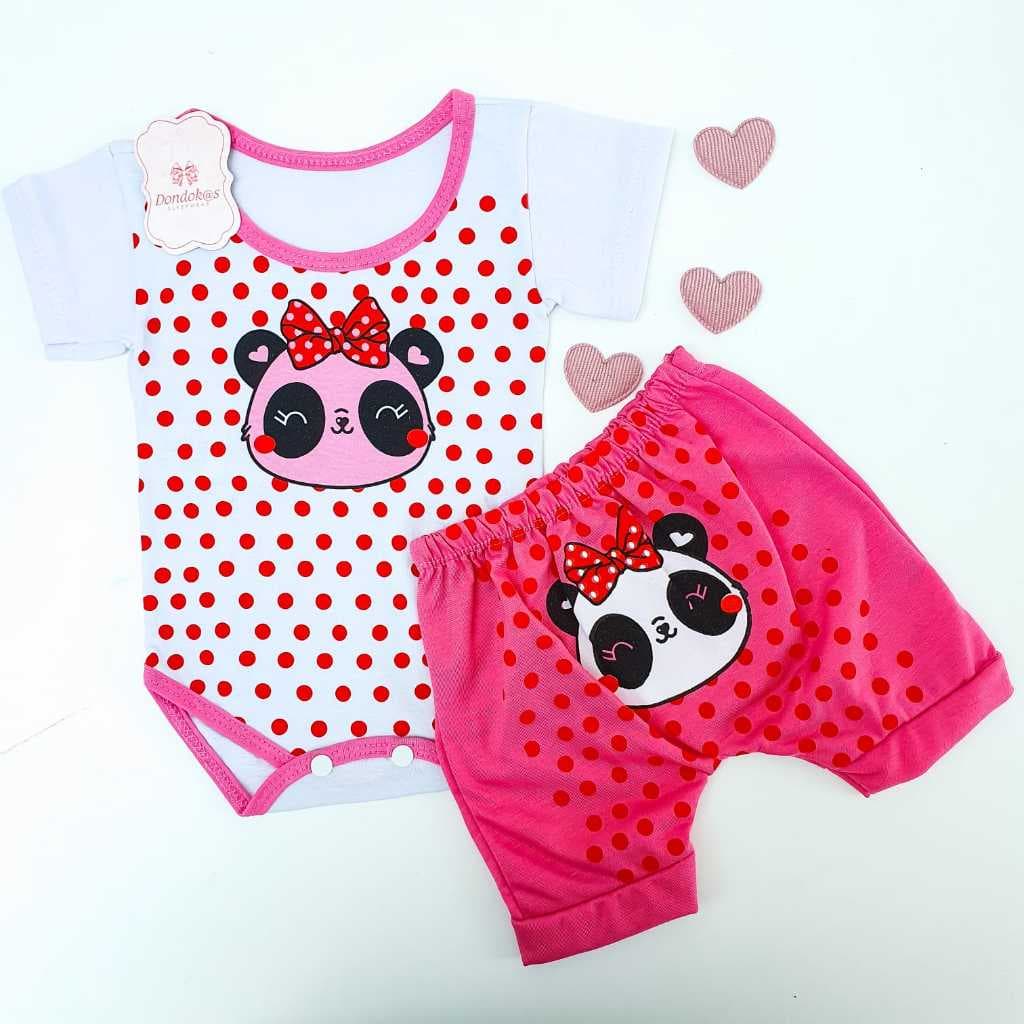 Body e Short Conjunto Bebe Menina Roupa de Bebê  Menina  até 3 Meses