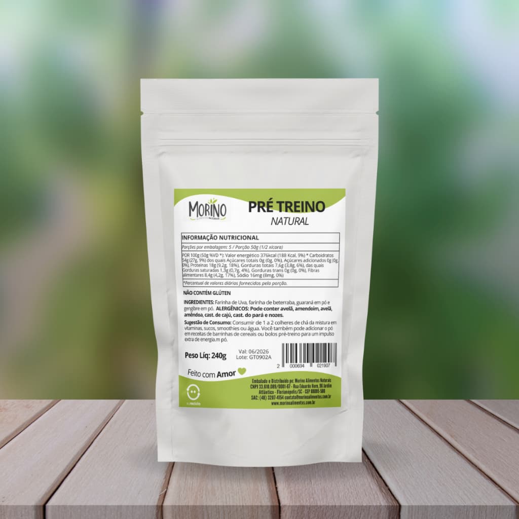 Pré Treino Natural - 100% Natural - 240g - Aldeia