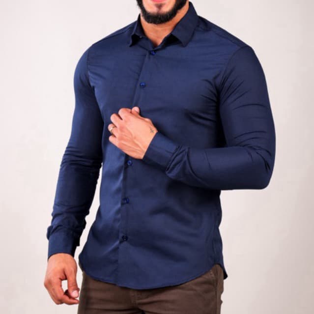 Camisa Social Slim Fit Luxo Manga Longa Masculina Passa Fácil Premium Confortável