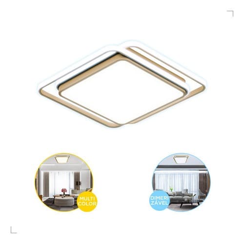 Luminária Plafon Led Hoop Quadrado 72w Multicolor Opus LED com Controle com 3 Cores Disponíveis