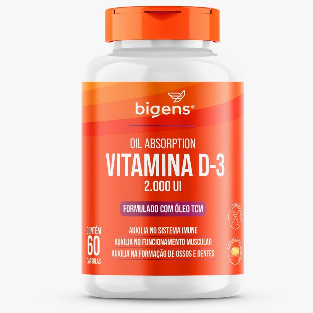 BIGENS VITAMINA D3 2000 UI COM TCM 400MG/60 CAPS BIOGENS