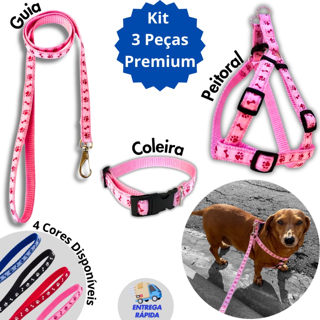 Coleira Peitoral coleira para cachorro com guia para pet pequenos e médios confortável promoção
