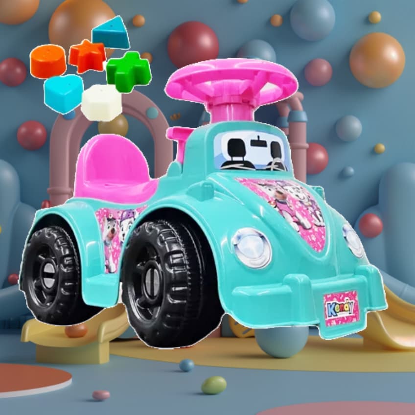 Totokinha Andador Tiffany Menina 1 a 3 anos - Grande Buzina - Vira Volante, c/ pcs Geométricas