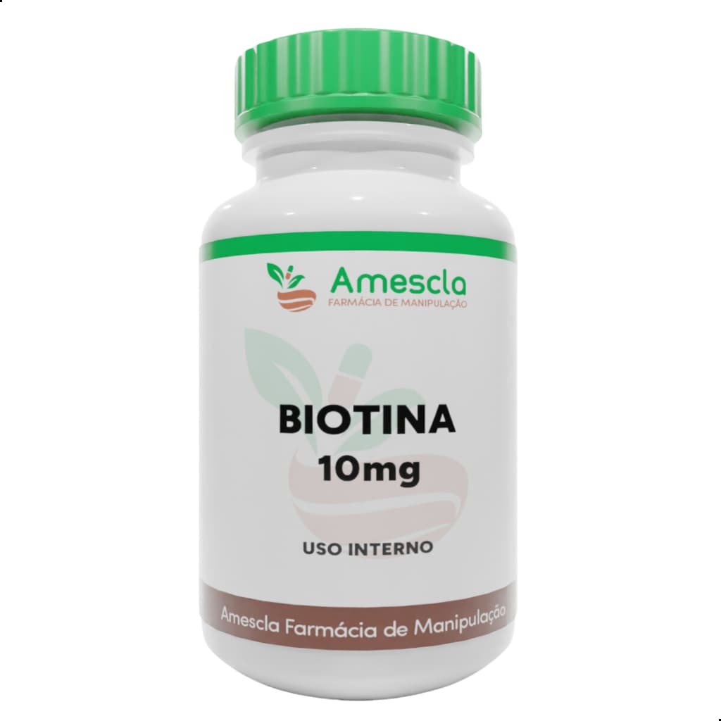 Biotina (Vitamina B7) 10mg Com 60 ou 120 Cápsulas