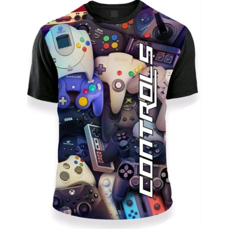 Camiseta controles videogame estampada