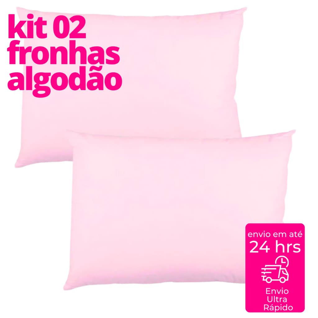 Kit 2 Fronhas 100% Algodão Macio Infantil Bebê Recém Nascido Enxoval Para Berço e Carrinho de Bebê
