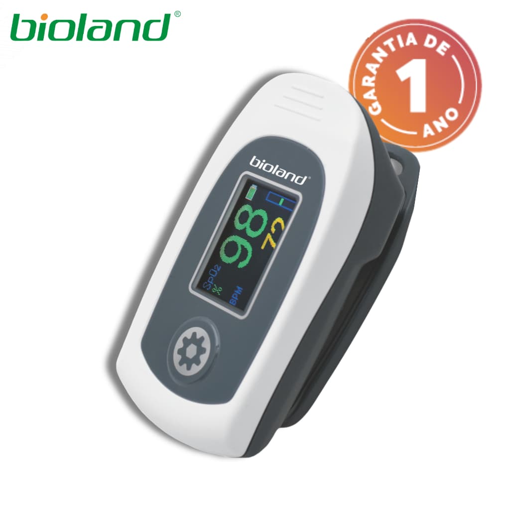 Oximetro Digital De Pulso Para Dedo Saturação De Oxigênio Profissional Original Bioland Adulto