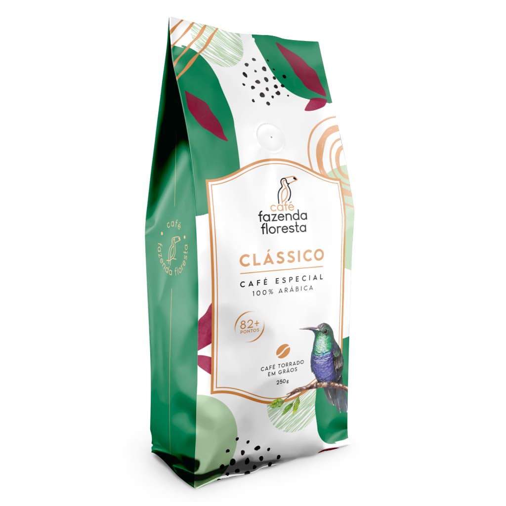 Cafe Fazenda Floresta Especial Clássico em grãos pacote de 250g