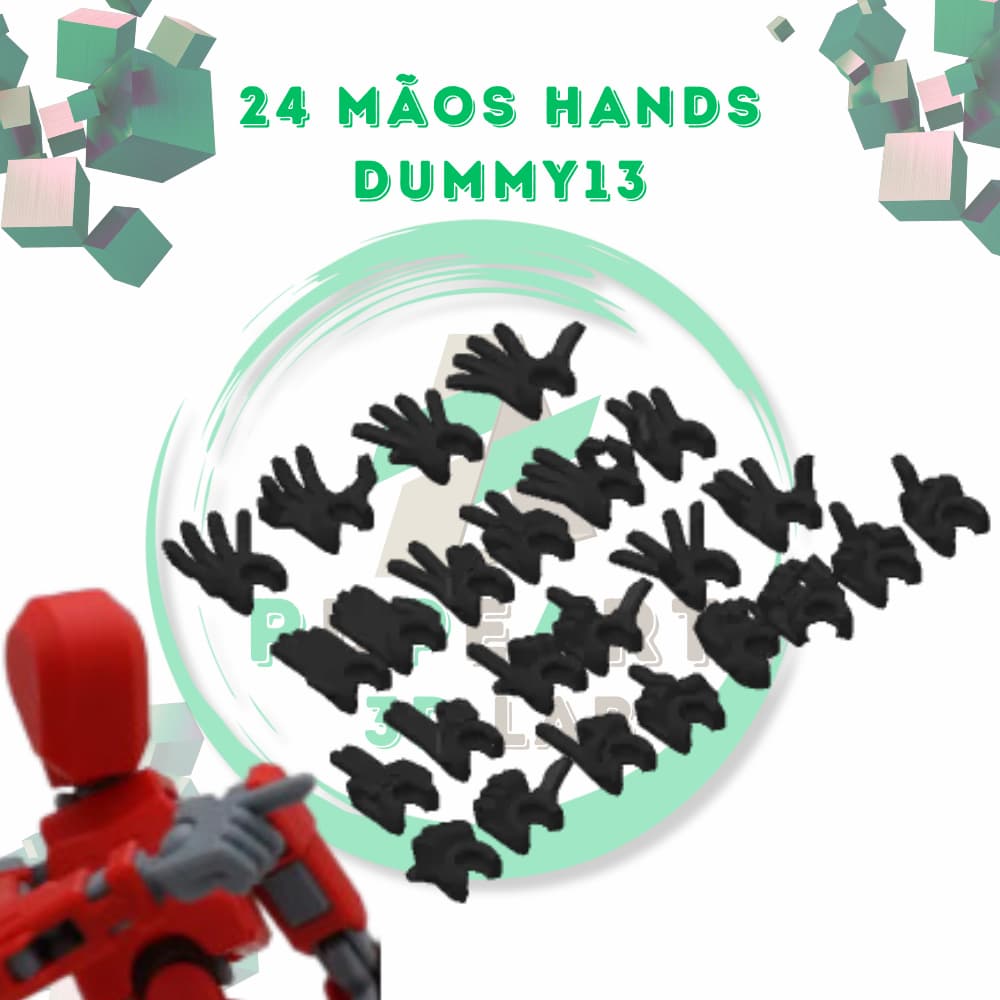 Kit 24 Mãos Hands Dummy 13 # Boneco Articulado Action Figure Brinquedo Educativo Sensorial Varias Posições 3D