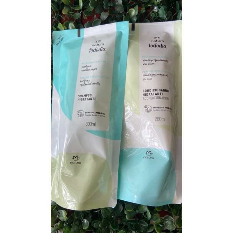 kit shampoo e condicionador Shampoo Hidratante Tododia Maçã Verde e Aloe VeraCondicionador Hidratante Tododia Maçã Verde