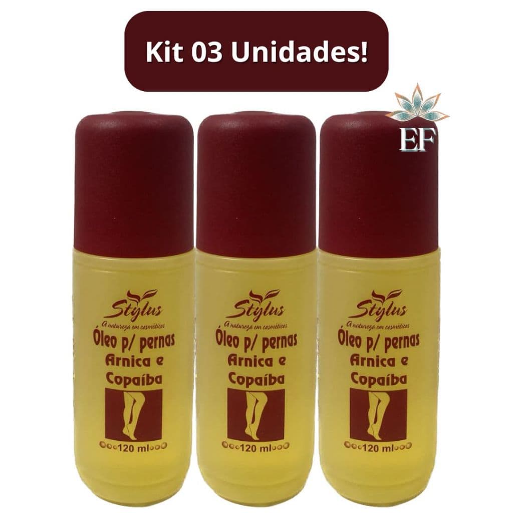 KIT 3 Unidades Óleo Para as Pernas ARNICA e COPAÍBA 120mL STYLUS