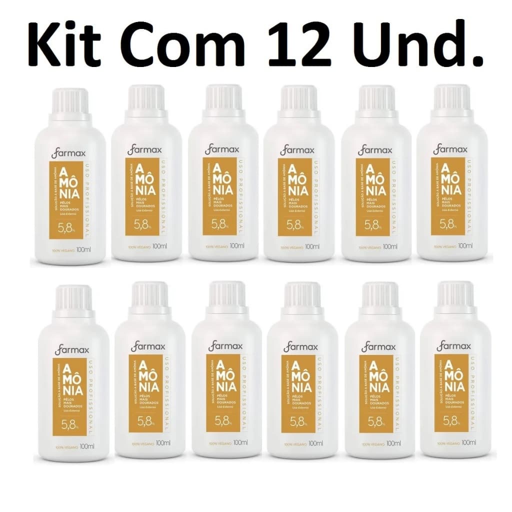 Kit 12 Solução A Base De Amônia Farmax 100ml